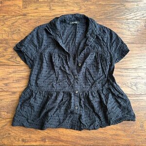 madewell navy blue blouse